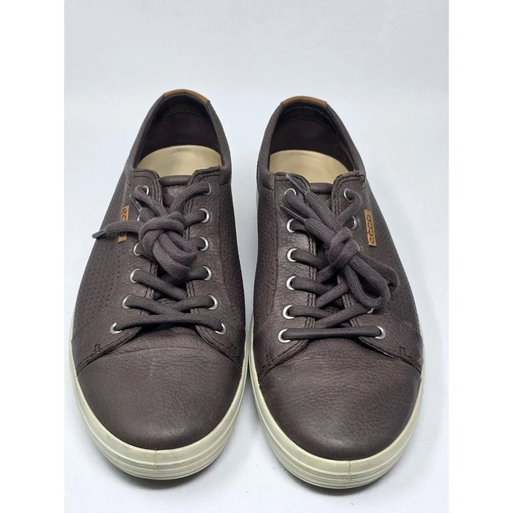 Ecco Soft 7 Perf Tie Sneaker Lace Up Brown Leather Men Size EU 43 US 9 Pre-owned